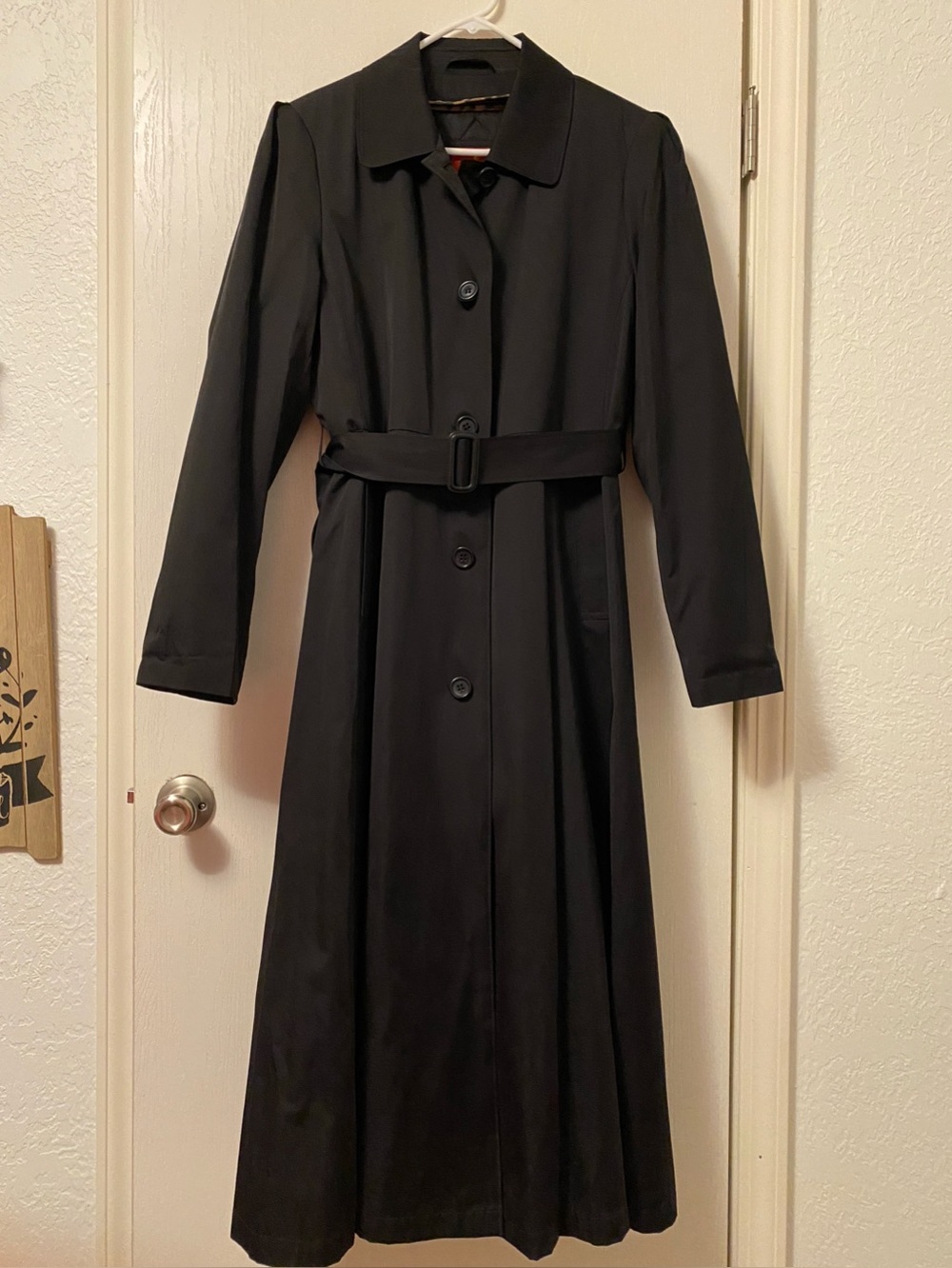 Vintage London Fog Limited Edition Black Long-Sleeve Belted Trench Coat